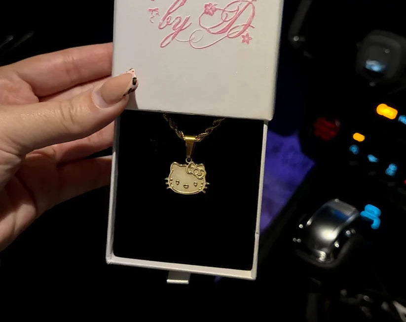 Hello Kitty Face Pendant Necklaces